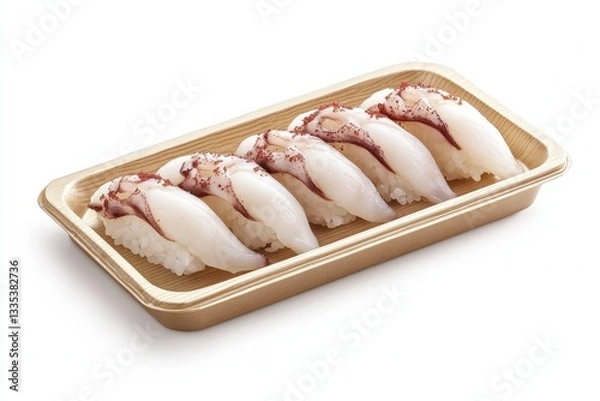 Obraz Sushi platter featuring vinegared rice and squid