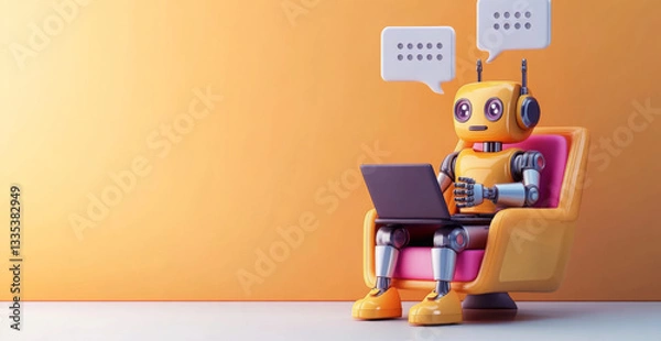Fototapeta Ai Chatbots working and chatting in computer