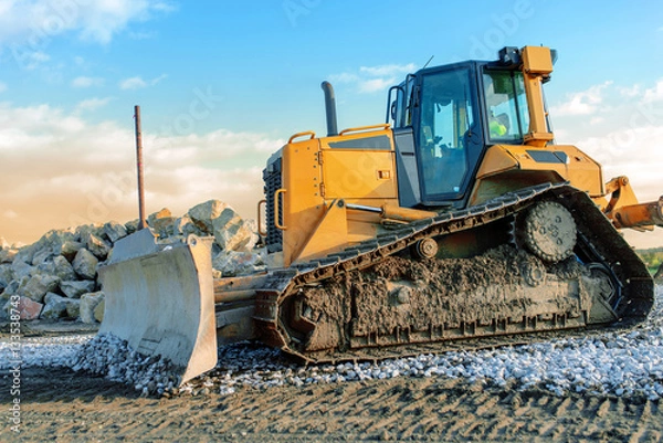 Fototapeta bulldozer,en action