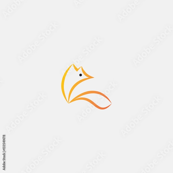 Obraz Minimalism fox logo