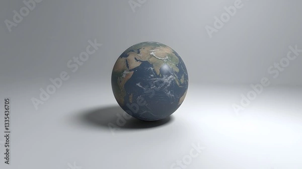Fototapeta Three Dimensional Globe Representation of Earth with Detailed Topography and Oceanic Features