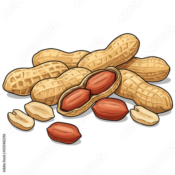 Fototapeta peanuts on white background