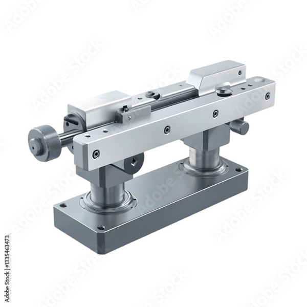 Fototapeta High precision metal lathe equipment ideal for engineering production machining operations or professional mechanical manufacturing component setup