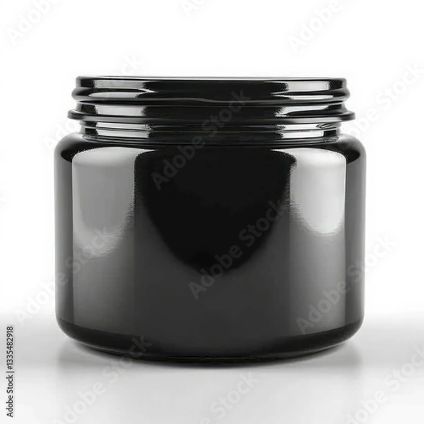 Fototapeta Black Jar mock-up on white background 3D style ,Gloss colour