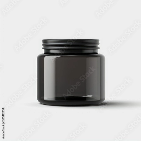 Fototapeta Black Jar mock-up on white background 3D style ,Gloss colour