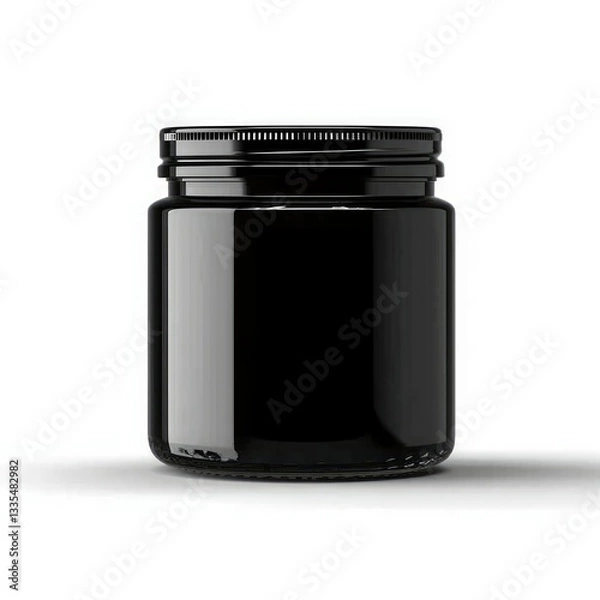 Fototapeta Black Jar mock-up on white background 3D style ,Gloss colour