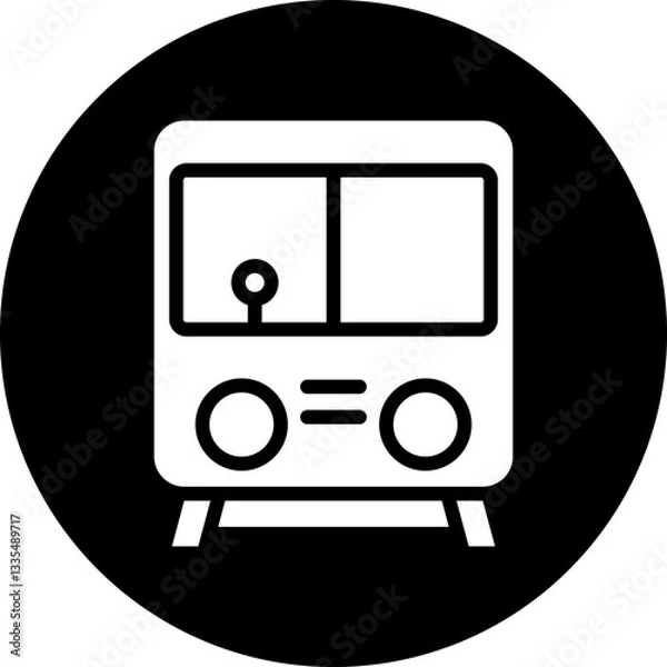 Fototapeta Train Icon Style