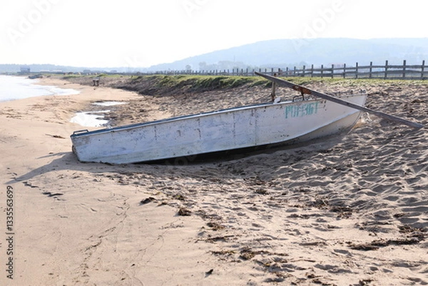 Obraz old boat on shore