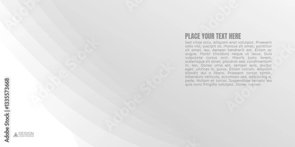 Fototapeta Abstract background with white curved waves, with sample text in the upper right. 