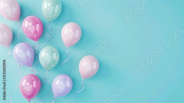 Fototapeta Children's Day Balloon Background: A Colorful and Dreamy Realm to Build the Fantasy World of Childhood