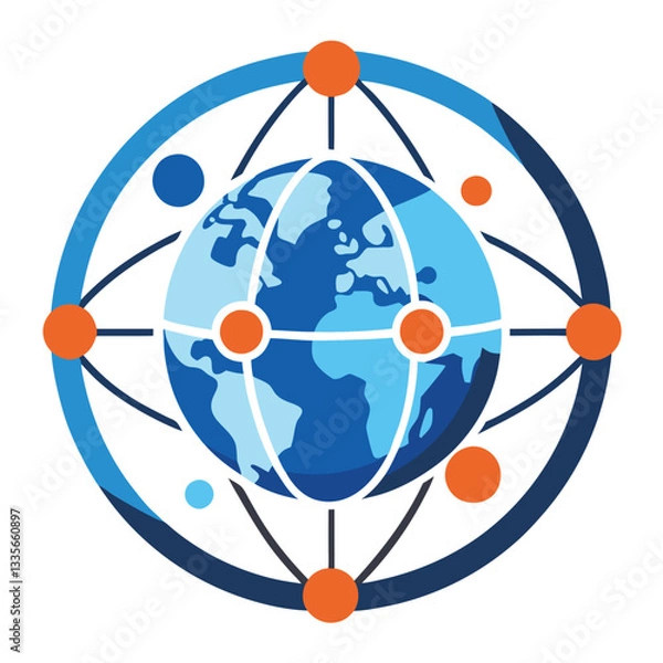 Fototapeta global communication network