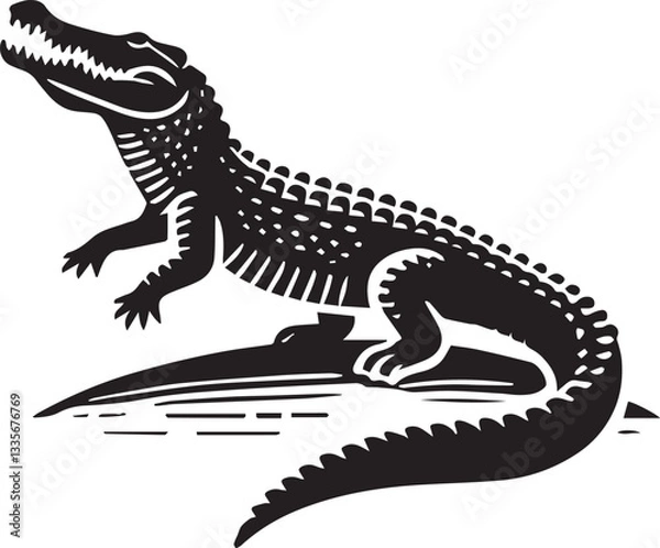 Obraz crocodile vector, crocodile logo silhouette vector