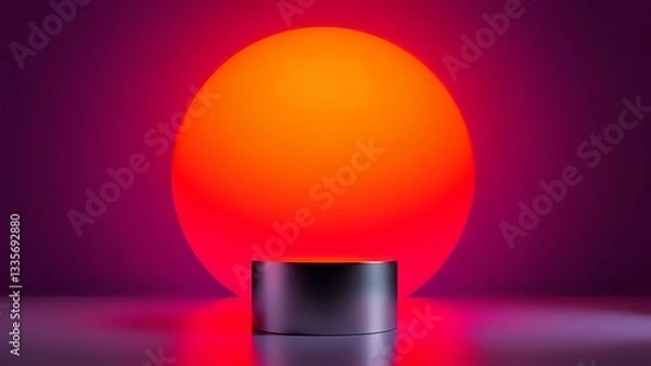 Fototapeta A circular pedestal platform ideal for product display or exhibition, featuring a smooth and minimalist surface. For Amazone ,shoify products