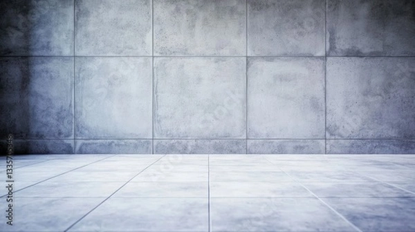 Obraz Minimalist Concrete Room  Modern Interior Design  Grey Tiles  Empty Space