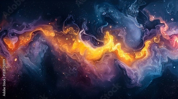 Fototapeta Abstract swirling cosmic galaxy textures
