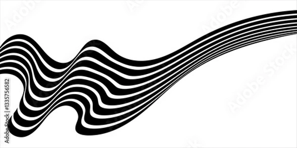 Fototapeta Abstract perspective line stripes with 3d dimensional effect