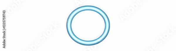 Fototapeta Blue glowing circle, white background, loading