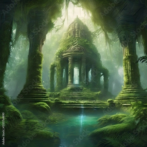 Fototapeta Abandoned temple in the jungle