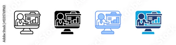 Obraz Online Class Multi Style Icon Set Vector 
