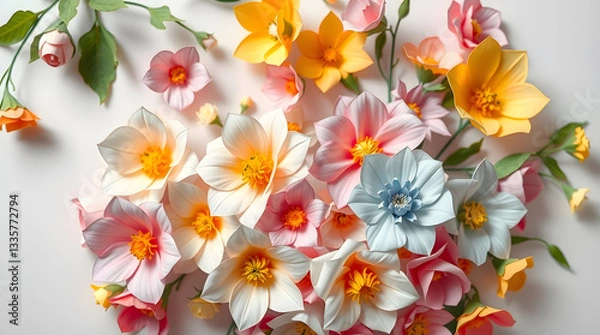 Fototapeta flowers in a variety of colors, including soft pastels, bold brights, and gentle earth tones