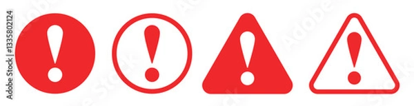Obraz warning exclamation mark icon vector