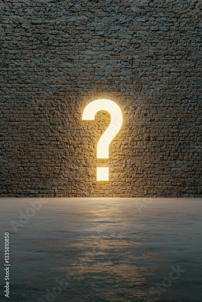 Fototapeta A glowing 3D question mark that transforms into a doorway.