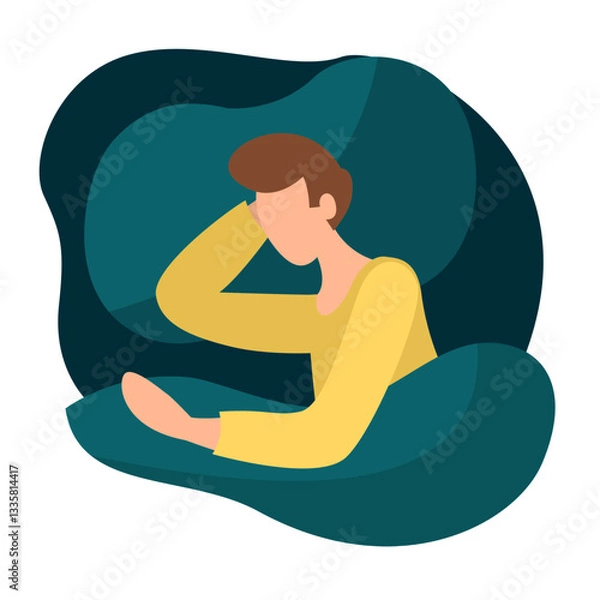 Obraz man sleeping peacefully in bed