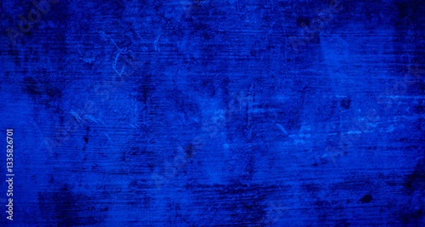 Fototapeta Abstract grunge background with copy space. Classic blue concrete wall. Texture for layout and graphic design.