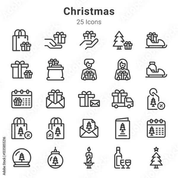 Fototapeta 25 icon colelctions about christmas and related topics