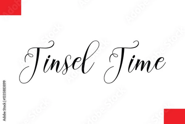 Fototapeta Tinsel TimeTypography Christmas Text