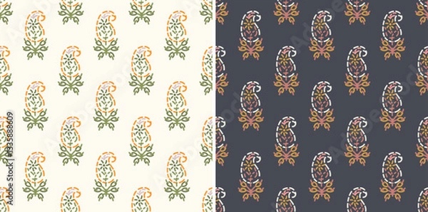 Fototapeta Hashtag CADS traditional block print pattern. EPS file format. 