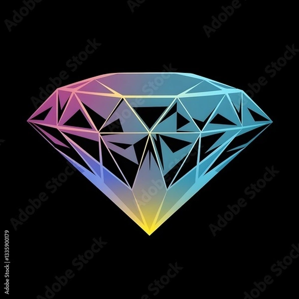 Fototapeta Cut diamond with spectrum of colors refracted.