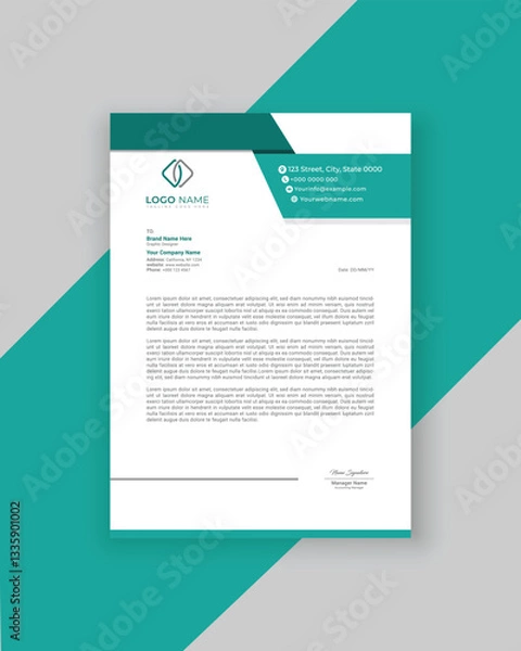 Obraz Printable Corporate Letterhead design template