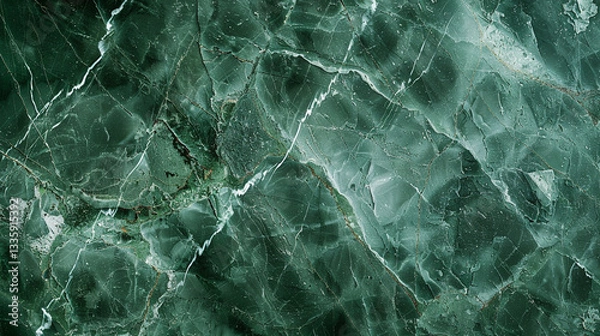 Fototapeta Verde Alpi marble, deep green base with intricate white veining, bold and timeless for luxury interiors