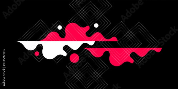Fototapeta Abstract background in a modern trendy style. Poster with simple flat organic shapes, geometric shapes
