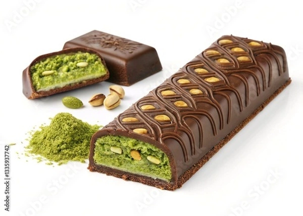 Fototapeta chocolate bar with hazelnuts