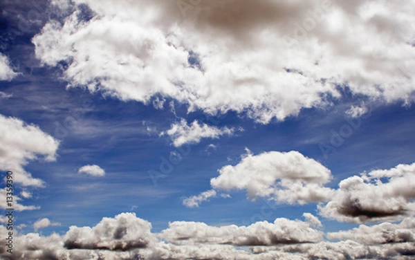 Obraz Dark blue sky, dramatic clouds