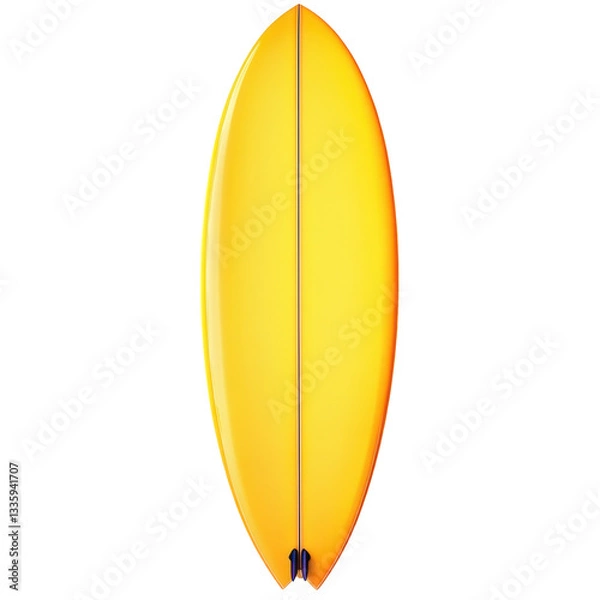 Fototapeta yellow surfboard isolated on white or transparent background