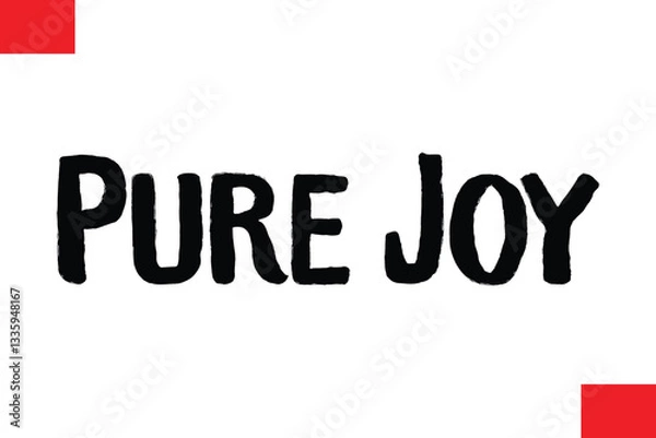 Fototapeta Pure Joy Christmas Saying Cursive Typography Text Lettering