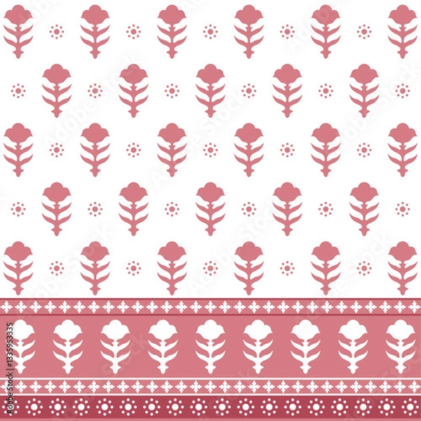 Fototapeta Hashtag CADS Traditional corner design. Batik design print, Block print. EPS file format. 