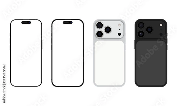 Obraz iPhone スマートフォン 背面 ベクター素材 (17)