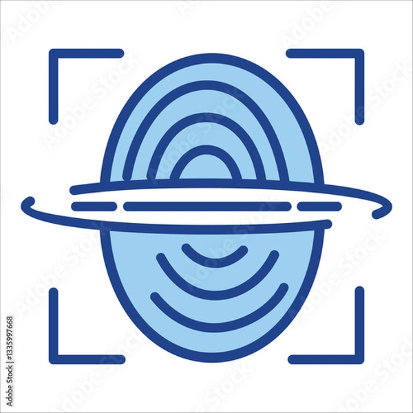 Fototapeta Fingerprint Icon Single Vector Collection 