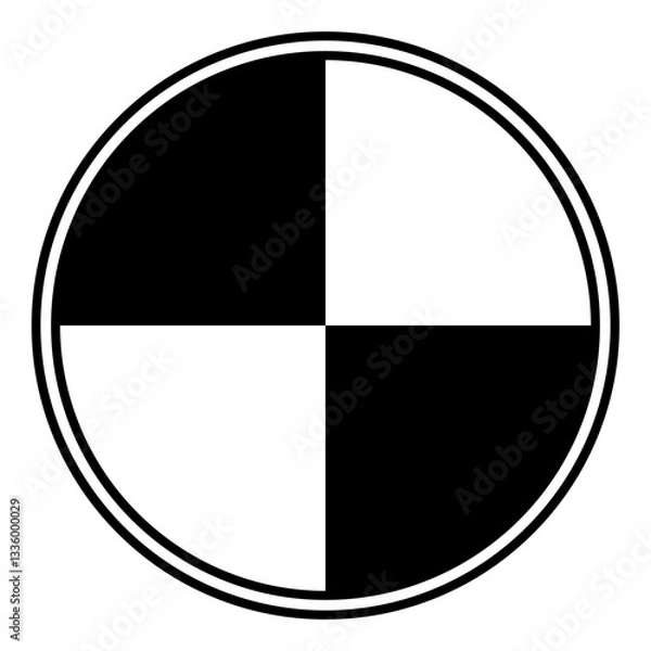 Fototapeta Center Of Gravity Symbol, Bold Geometric Symbol in High Contrast