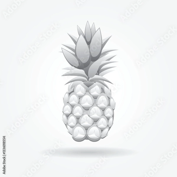 Obraz Grey 3d pineapple fruit seamless pattern on grey background