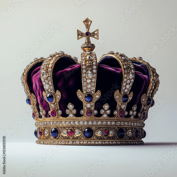 Fototapeta Captivating close-up of a royal crown with detailed focus on textures.