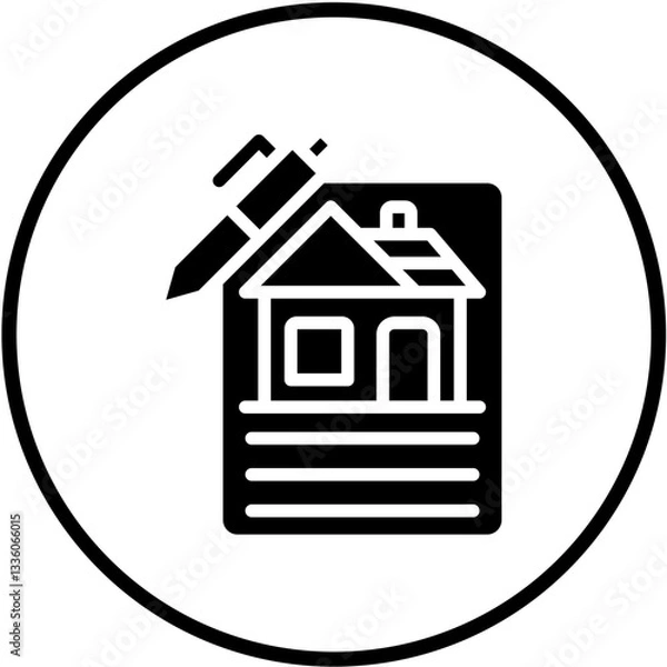 Fototapeta Vector Design House Documents Icon Style