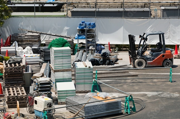 Obraz 建築現場の資材置き場