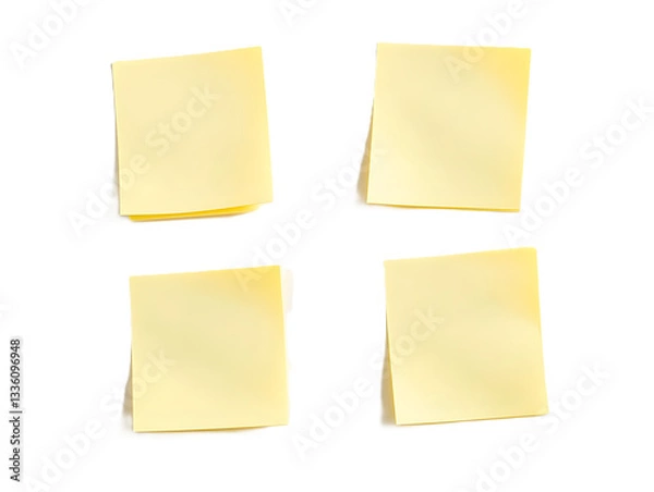 Obraz Yellow sticky post note isolated on white or transparent background