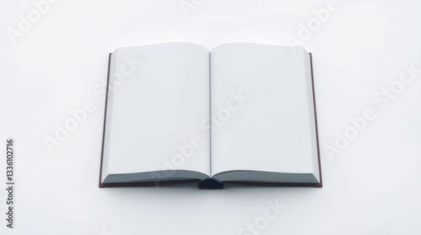 Fototapeta Open Blank Book – Minimalist Design with White Background & Clean Aesthetic"

