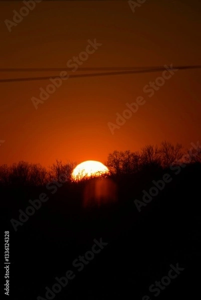 Fototapeta sunset in the mountains